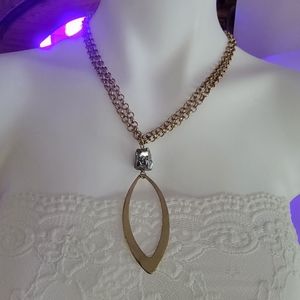 Envious. Gold necklace with silver rock/nugget. Nwt